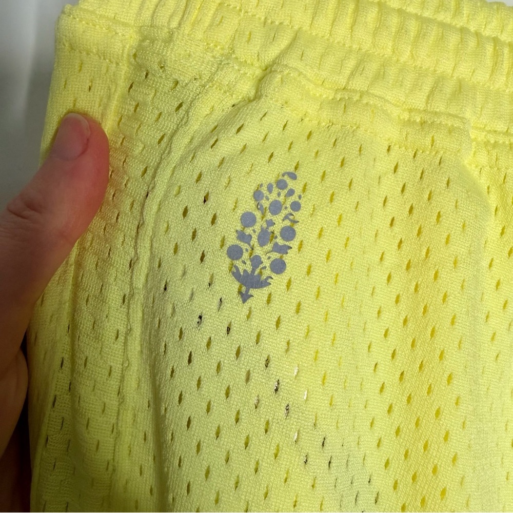 FP Movement by Free People Overtime Mesh Wide Leg Pants Sour Citrus Yellow Small - Picture 9 of 11